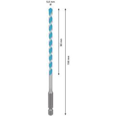 Steinbohrer Expert MultiConstruction HEX-9 - Ø 5 mm - Arbeits-L. 90 mm - Gesamt-L. 150 mm