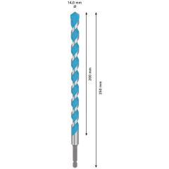 Steinbohrer Expert MultiConstruction HEX-9 - Ø 14 mm - Arbeits-L. 200 mm - Gesamt-L. 250 mm