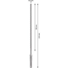 Hammerbohrer PRO SDS plus-5X - Ø 6 mm - Arbeits-L. 200 mm - Länge 260 mm SDS plus