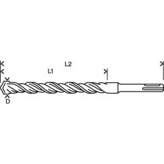 Hammerbohrer Plus-5 - Ø 25 mm - Arbeits-L. 550 mm - Länge 600 mm SDS plus BOSCH