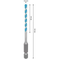 Steinbohrer Expert MultiConstruction HEX-9 - Ø 3,5 mm - Arbeits-L. 45 mm - Gesamt-L. 90 mm