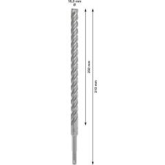 Hammerbohrer PRO SDS plus-5X - Ø 16 mm - Arbeits-L. 250 mm - Länge 310 mm SDS plus