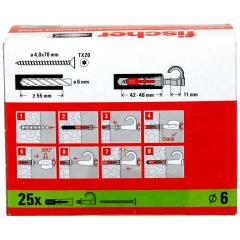 fischer - EasyHook Occhiolo aperto 6 x 30 DuoPower | 25 pezzi