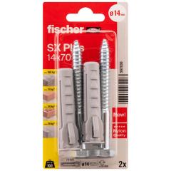 fischer Cheville à expansion SX Plus 14 x 70 S avec vis K | 10 pièces