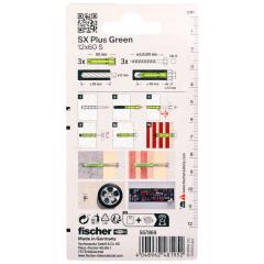 fischer Plug SX Plus Green 12 x 60 met schroef - 15 stuk