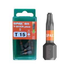 SPAX T-STAR plus bit T15, Length: 25 mm - 5 piece
