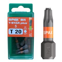 SPAX T-STAR plus bit T20, Longitud: 25 mm - 5 piezas