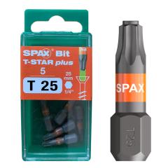 SPAX T-STAR plus bit T25, Longitud: 25 mm - 5 piezas