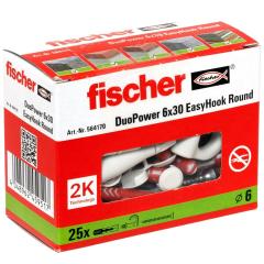 fischer - EasyHook hembrilla Abierta 6 x 30 DuoPower | 25 piezas