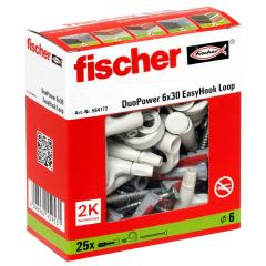 fischer - EasyHook hembrilla Cerrada 6 x 30 DuoPower | 25 piezas