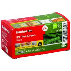 fischer Taco de expansión SX Plus Green 5 x 25 - 90 piezas