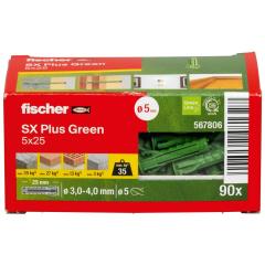 fischer Expansion plug SX Plus Green 5 x 25 - 90 pieces