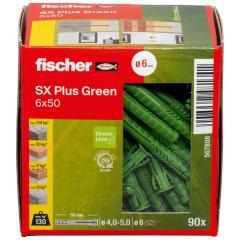 fischer Taco de expansión SX Plus Green 6 x 50 - 90 piezas