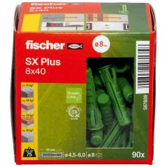 fischer Taco de expansión SX Plus Green 8 x 40 - 90 piezas