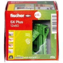 fischer Taco de expansión SX Plus Green 12 x 60 - 20 piezas