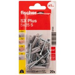 fischer Expansion plug SX Plus 5 x 25 S with screw K | 100 pieces