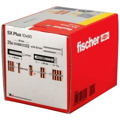 fischer Taco de expansión SX Plus 10 x 80 | 25 piezas