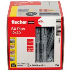 fischer Taco de expansión SX Plus 10 x 80 | 25 piezas