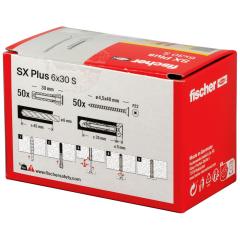 fischer Expansion plug SX Plus 6 x 30 S with screw | 50 pieces