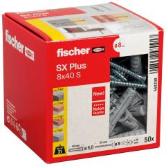 fischer Taco de expansión SX Plus 8 x 40 S con tornillo | 50 piezas